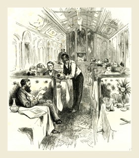 a Pullman Dining Car, 1891, USA