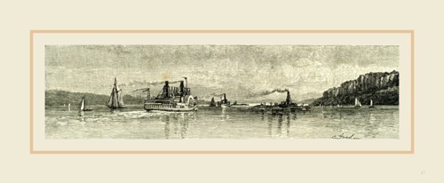Approach to New York by the Hudson, 1891, USA