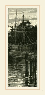 Harbour and Wharves of Salem, New England, USA, 19th century