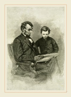 Lincoln and His Son at the White House, 19th Century