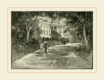The Rear of the White House, Washington, 19th century