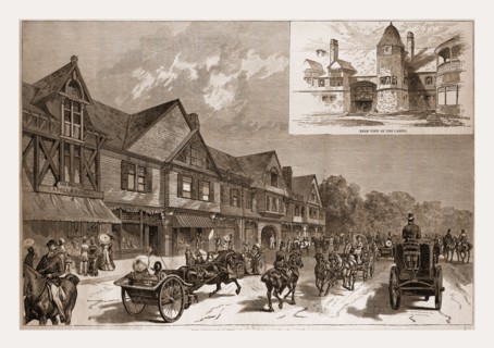 THE NEWPORT CASINO, DRAWN BY C. GRAHAM, 1880, 19th century engraving, USA, America