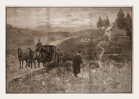 HOME REVISITED, DRAWN BY W. P. SNYDER, 1880, 19th century engraving, USA, America