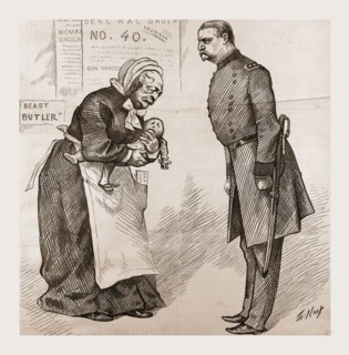 THE WIDOW'S WANTS, 1880, 19th century engraving, USA, America