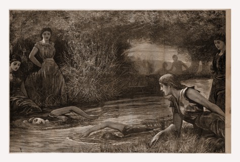 SWIMMING A LA MODE., 1880, 19th century engraving, USA, America