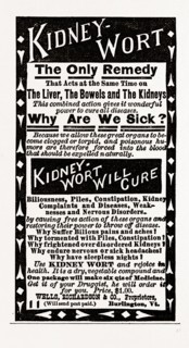 Kidney Wort, 1880, USA, America, 19th century engraving