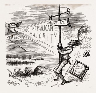 A COLD SNAP FROM THE NORTH, USA, America, 19th century engraving