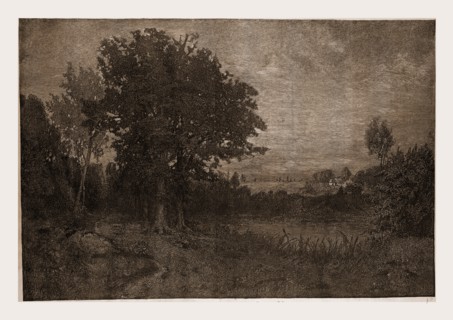 A NEW ENGLAND LANDSCAPE.â€îBY A. H. WYANT, N. A.., 1880, 19th century engraving, USA, America