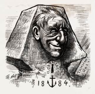 " WELL, I SHOULD SMILE." " But HANCOCK iS not TILDEN."", 1880, 19th century engraving, USA, America