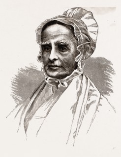 LUCRETIA MOTT", 1880, 19th century engraving, USA, America