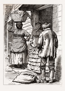 " COULDN'T I SLEEP IN DE KITCHEN ?", 1880, 19th century engraving, USA, America