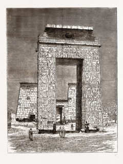 PYLONS AT KARNAK, 1880, 19th century engraving, Egypt