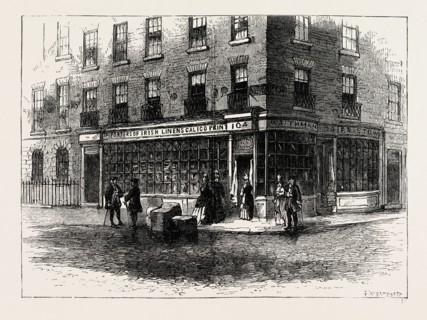 WAITHMAN'S SHOP. London, UK, 19th century engraving
