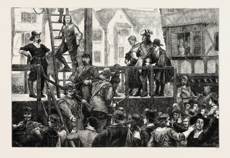EXECUTION OF TOMKINS AND CHALLONER. London, UK, 19th century engraving