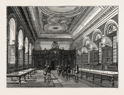 INTIRIOR OF STATIONERS' HALL, 1876. London, UK, 19th century engraving