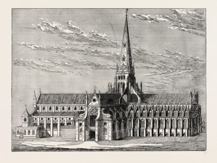OLD ST. PAUL'S. London, UK, 19th century engraving