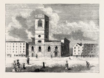 THE CHURCH OF ALLHALLOWS THE GREAT IN 1784 London, UK, 19th century engraving