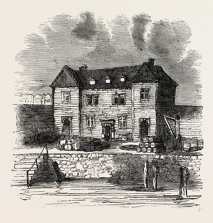 Custom House in the time of Elizabeth, London, UK, 19th century engraving