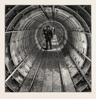 THE TOWER SUBWAY. London, UK, 19th century engraving