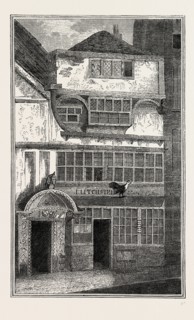 OLD HOUSE FORMERLY IN LEADENHALL STREET. London, UK, 19th century engraving