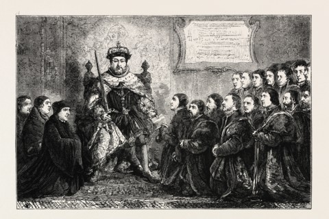 The Barber Surgeons picture, London, UK, 19th century engraving