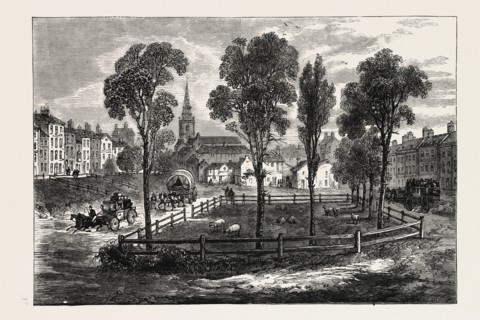 Islington in 1780, London, UK, 19th century engraving