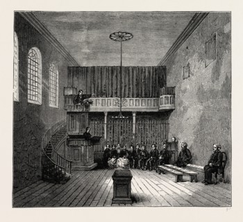 THE CHAPEL IN NEWGATE. London, UK, 19th century engraving