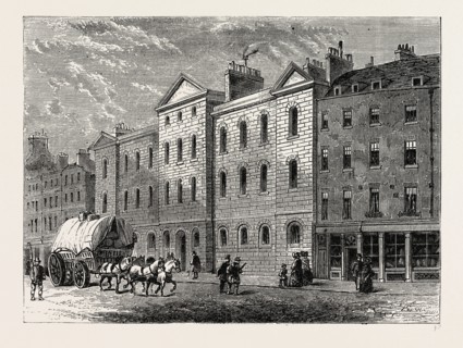 GILTSPUR STREET COMPTER, 1840. London, UK, 19th century engraving