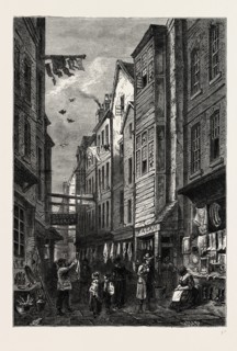 FIELD LANE ABOUT 1840. London, UK, 19th century engraving