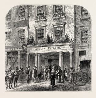 THE OLD ADELPHI THEATRE. London, UK, 19th century engraving