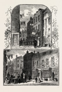 VIEWS IN THE ROOKERY, ST. GILES'S, London, UK, 19th century engraving