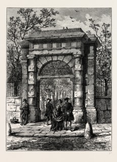 OF ST. GILES'S, IN ITS ORIGINAL POSITION. London, UK, 19th century engraving