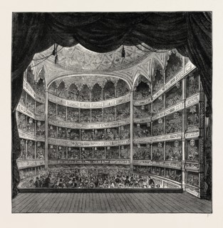 INTERIOR OF DRURY LANE THEATRE, 1804. London, UK, 19th century engraving