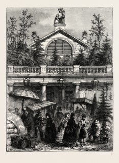 ENTRANCE TO COVENT GARDEN MARKET. London, UK, 19th century engraving