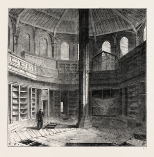 THE CHAPTER HOUSE PREVIOUS TO ITS RESTORATION. London, UK, 19th century engraving