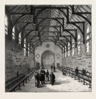 THE SCHOOLROOM, Westminster School, London, UK, 19th century engraving