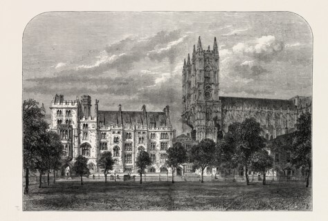 Dean's Yar, Westminster School, London, UK, 19th century engraving