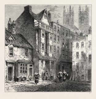 CAXTON'S HOUSE, WESTMINSTER, 1827, London, UK, 19th century engraving