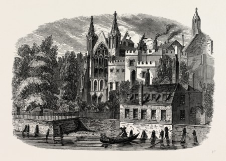 THE SPEAKER'S HOUSE FROM THE RIVER, IN 1830, Westminster, London, UK, 19th century engraving