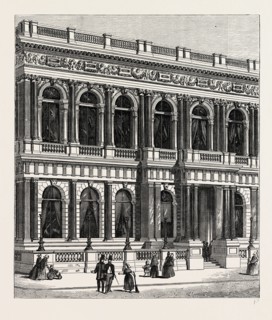 ENTRANCE TO THE CARLTON CLUB. London, UK, 19th century engraving