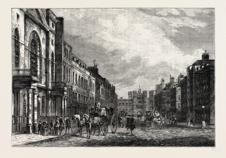 ST. JAMES'S STREET TN 1750. London, UK, 19th century engraving