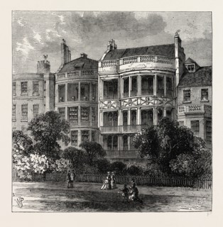 SAMUEL ROGERS' HOUSE, GREEN PARK FRONT. London, UK, 19th century engraving