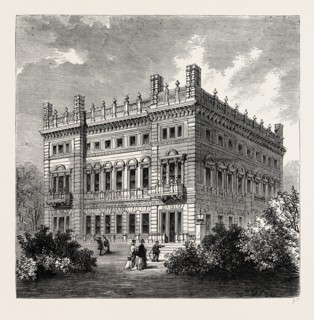 BRIDGEWATER HOUSE. London, UK, 19th century engraving