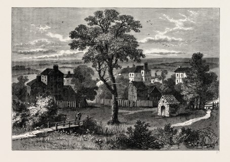 MARYLEBONE, FROM THE SITE OF THE PRESENT WIGMORE STREET. London, UK, 19th century engraving