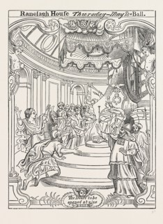 A CARD OF INVITATION TO RANELAGH. London, UK, 19th century engraving