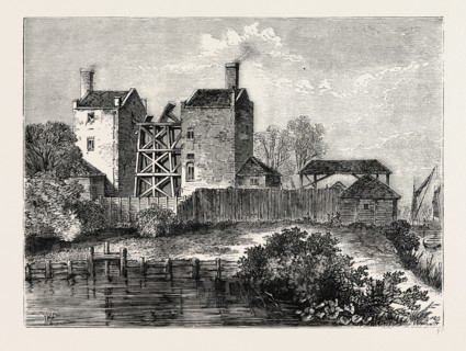 CHELSEA WATERWORKS, IN 1750. London, UK, 19th century engraving