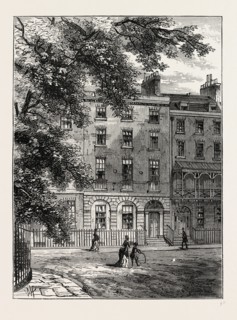 SIR THOMAS LAWRENCE'S HOUSE, RUSSELL SQUARE. London, UK, 19th century engraving