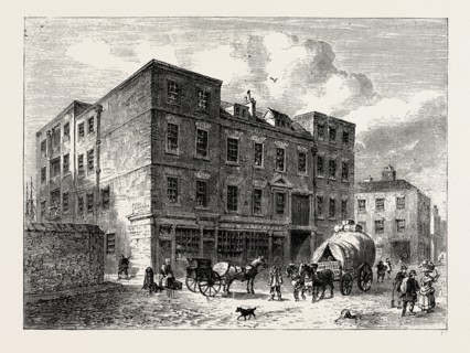 The Three Cranes, THAMES STREET. London, UK, 19th century engraving