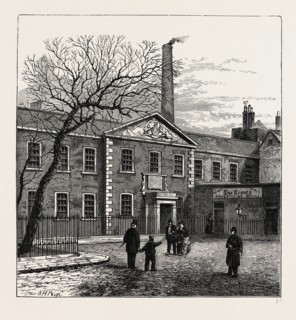 PRINTING HOUSE SQUARE AND THE "TIMES" OFFICE, 1870. London, UK, 19th century engraving