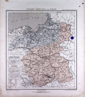 Germany, Prussia, Poland, atlas by Th. von Liechtenstern and Henry Lange, antique map 1869